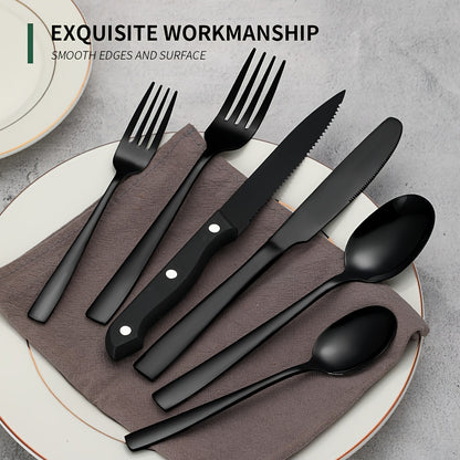 Mirror Polished Stainless Steel Flatware Set for 8
